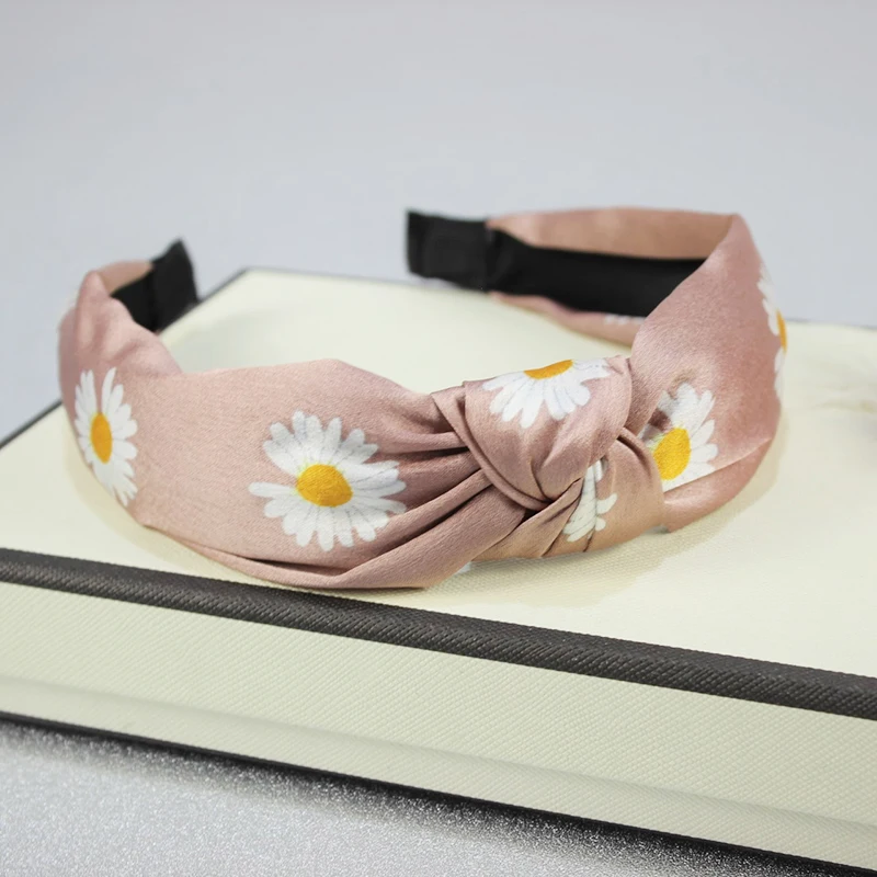  New fashion silk country style chrysanthemum printing small fresh women hair
