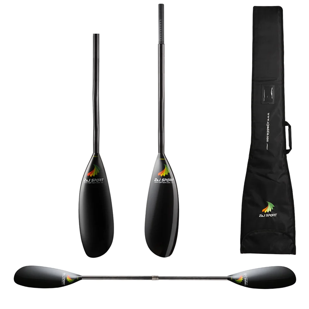 Full carbon fiber marathon kayak paddle with adjustable shaft