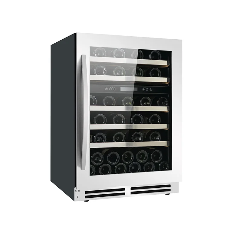 
165L 56-bottles Electric Fridge Cave A Vin Double Door Aluminium Wine Cooler 