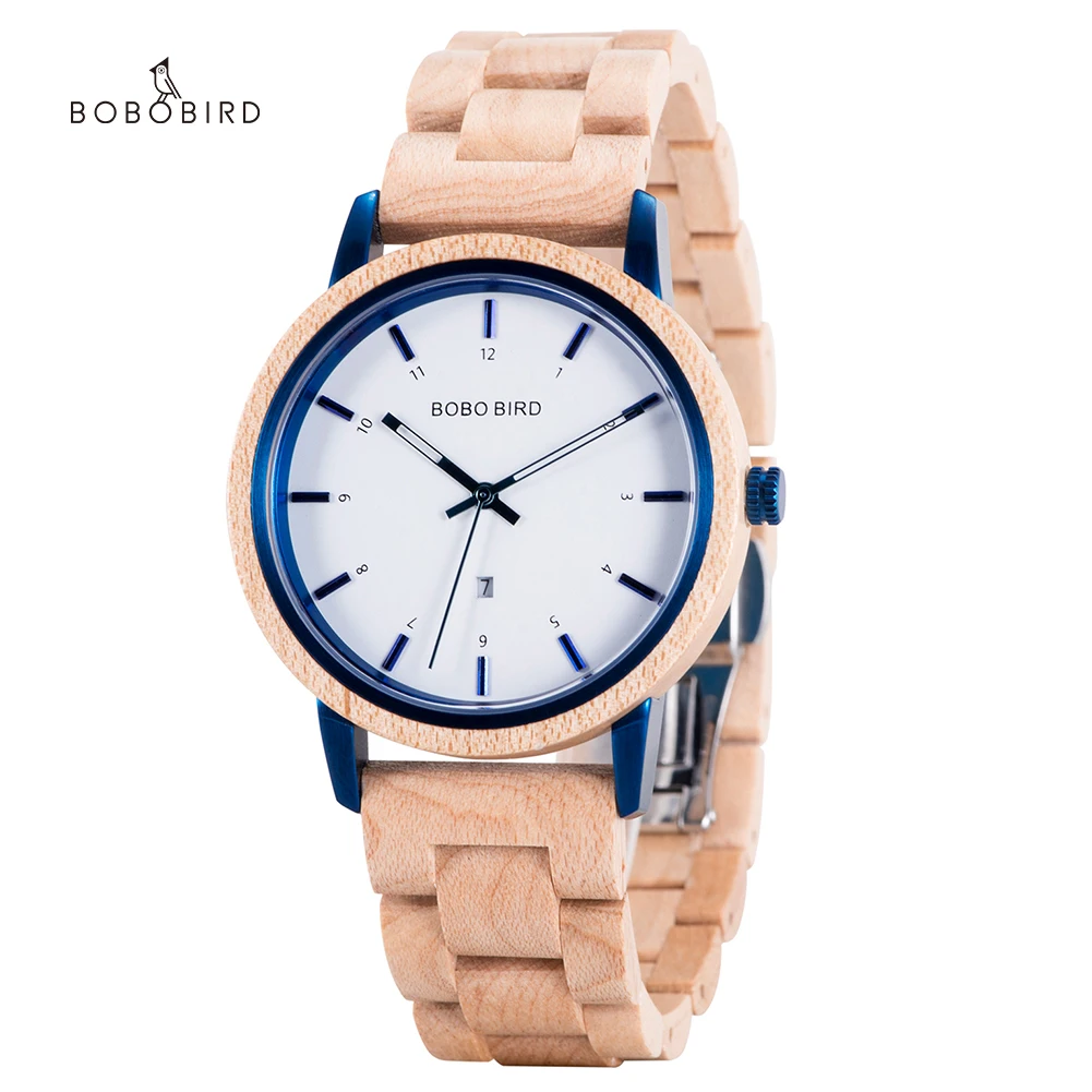 BOBO BIRD factory supply maple wooden watches for men and women unisex wood japan watch