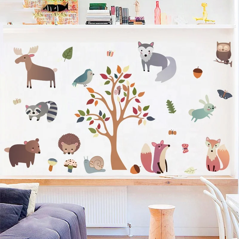 PVC Waterproof Wall Paper Sticker Rolls Customized Cute Cartoon Wall Decal Stickers Eco-friendly Material For Kids Room Decor