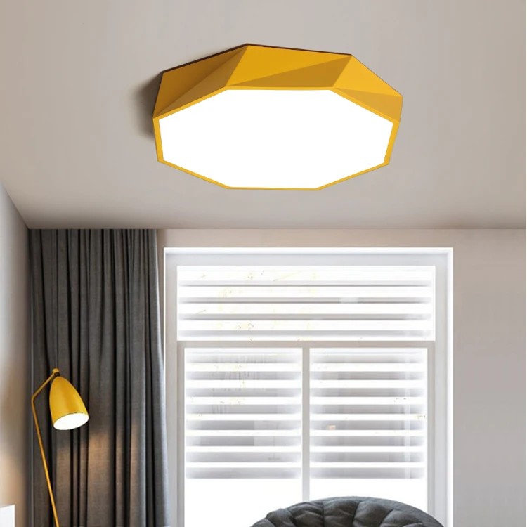 Pop Colorful Hexagon Apartment Office Household Toilet Aluminum LED Interior Ceiling Light
