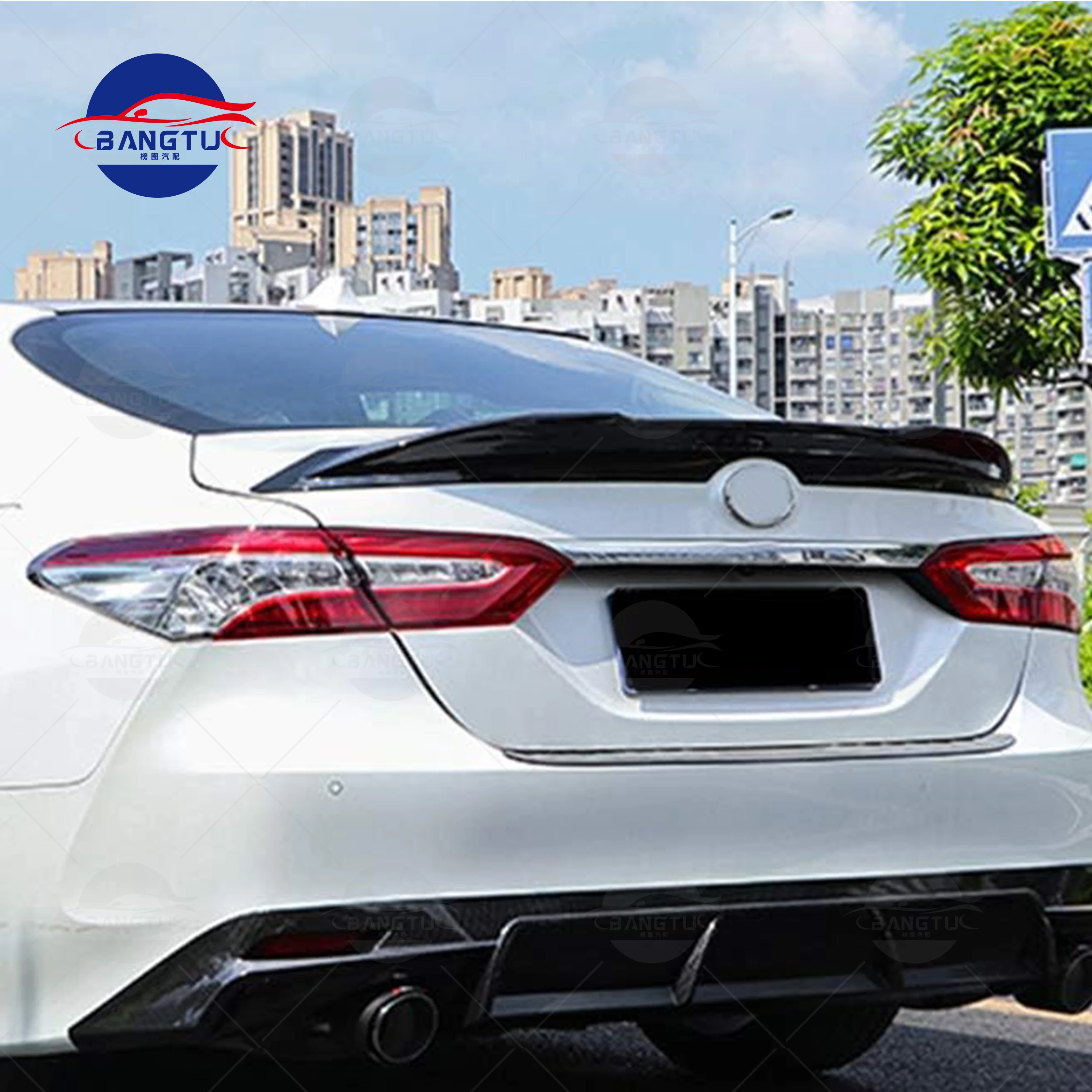 Для TOYOTA CAMRY 2018-2021 большой спойлер черный TRD Стиль Утконос крышка багажника крыло