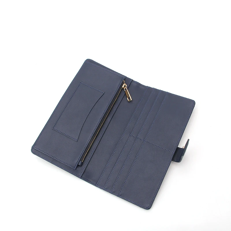 Womens RFID Blocking Long Purse Wallet Ostrich Pattern PU Leather Long Wallet