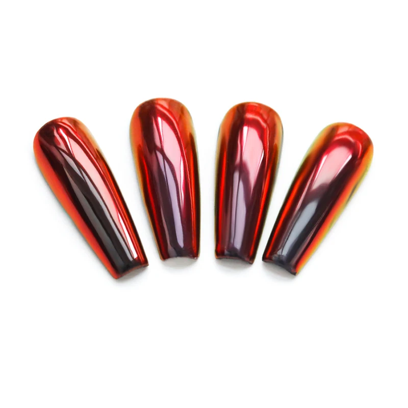High Quality Chameleon Mirror Nail Powder Red Black Nail Chrome Powder Metal Chrome Pigment