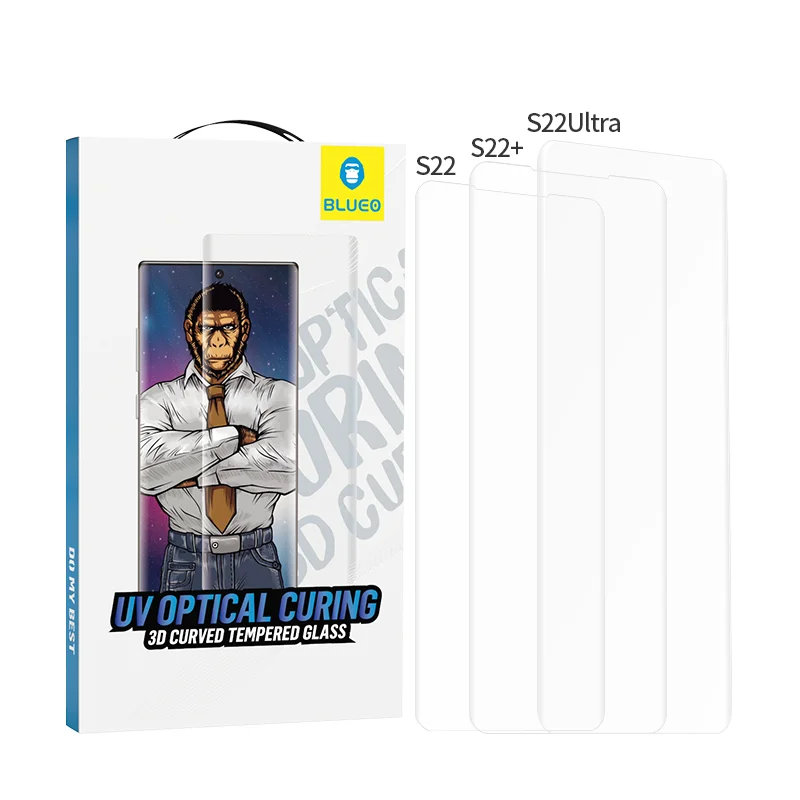 Blueo Премиум УФ 3D изогнутое закаленное Высокопрочное стекло текучий Full Glue, Защитная пленка для экрана для SAMSUNG S22 HUAWEI MATE 50