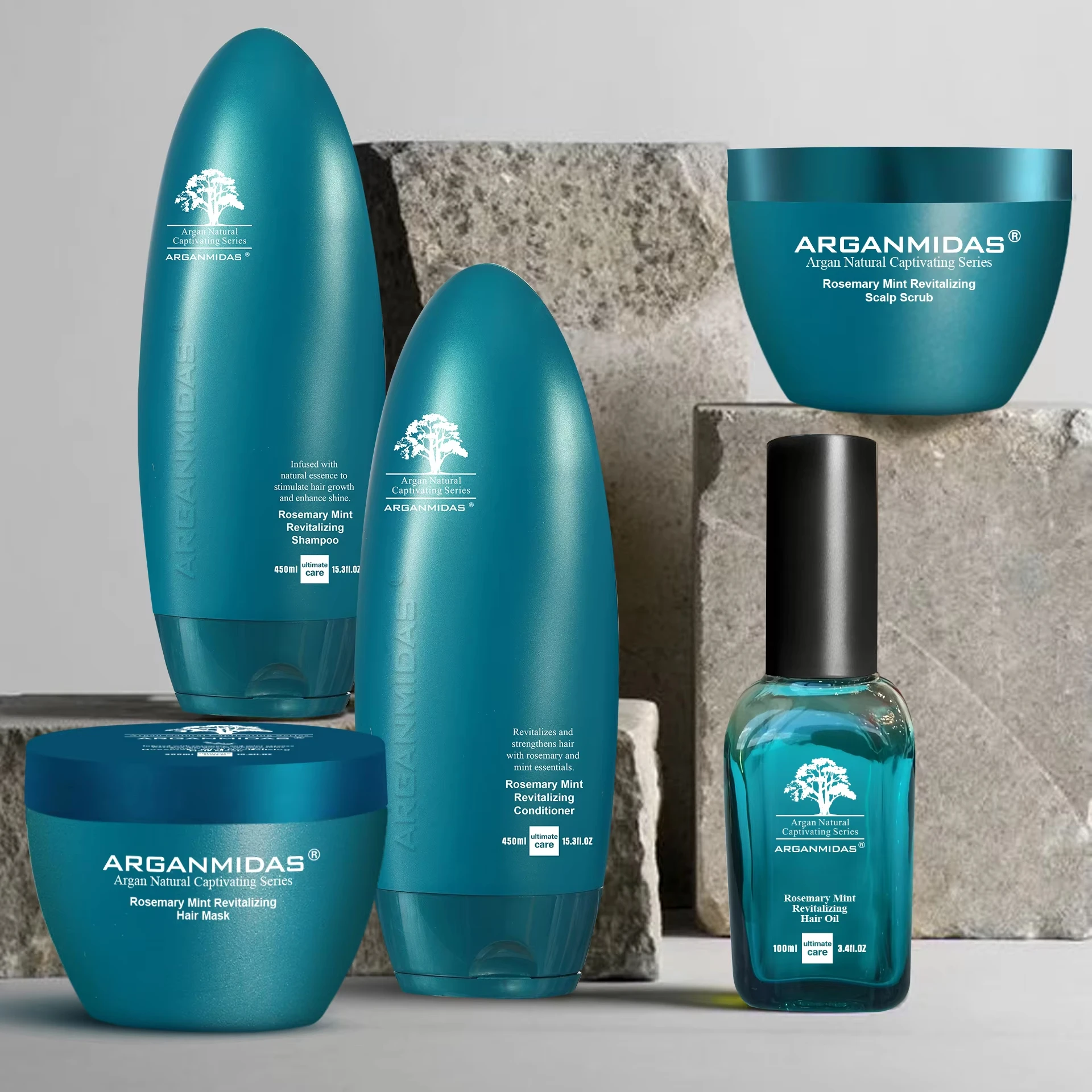 Arganmidas Wholesale Sulfate-Free Hair Shampoo Moisturizing Refreshing Peppermint Rosemary Oil Formula Anti-Dandruff Hair Growth