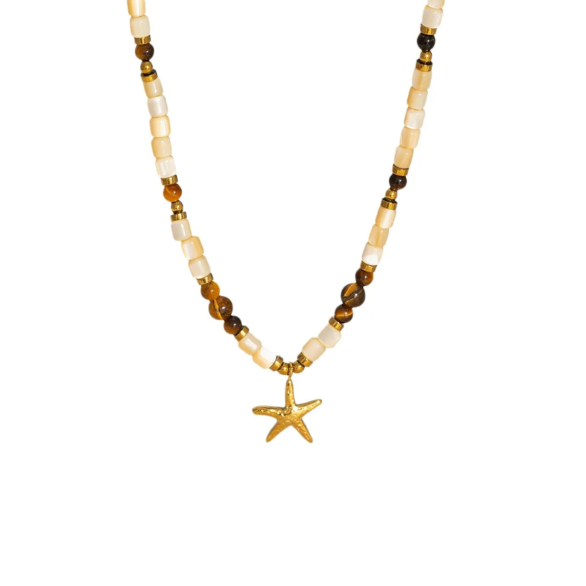 Fashion Maillard Necklace For Women Natural Stone Beaded Collarbone Chain