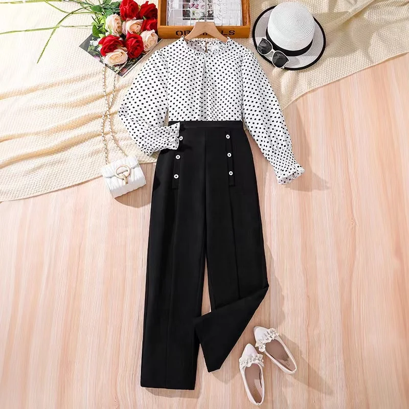 Rts Fall 2024 Boutique 6 8 10 12 Years Old Child Outfit Teen Pants and Blouse Suits Teenager Clothes for Girls Kids Clothing Set