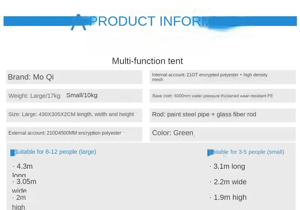 Wholesale Hot Selling Shade  Anti-mosquito Two Room Canvas Camping Tent Camping Tents 6-8 People Waterproof Outdoor Family