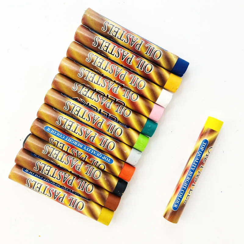 12bags/box Cartoon Non-toxic Crayon Oil Painting Stick Student Pastel Pencils For Drawing Colored Pencils Birthday Gift