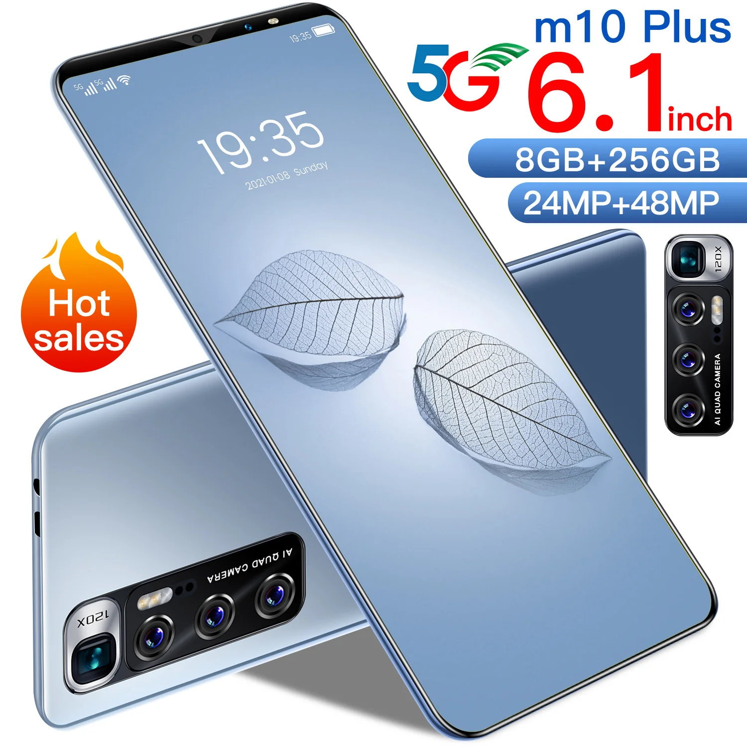Лидер продаж 2021, мобильные телефоны M10 plus 4800 мАч, 12 + 512 ГБ, большая память, длительный режим ожидания, две SIM-карты, смартфон