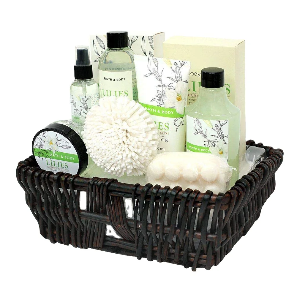 Wholesale Customized Fragrance 10Pcs Body Care Bath Set Holiday Gift Set Bath Basket Gift Set