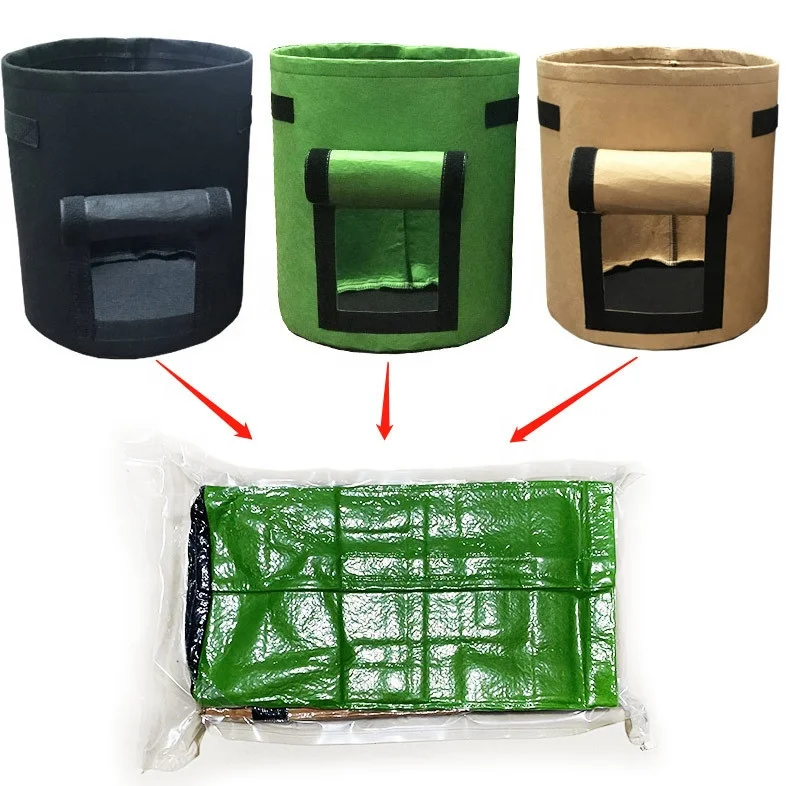 4 Gallon 7 Gallon and 10 Gallon Potato Grow Bags Planter Pot with  Harvest Window for Potato Tomato and Vegetables