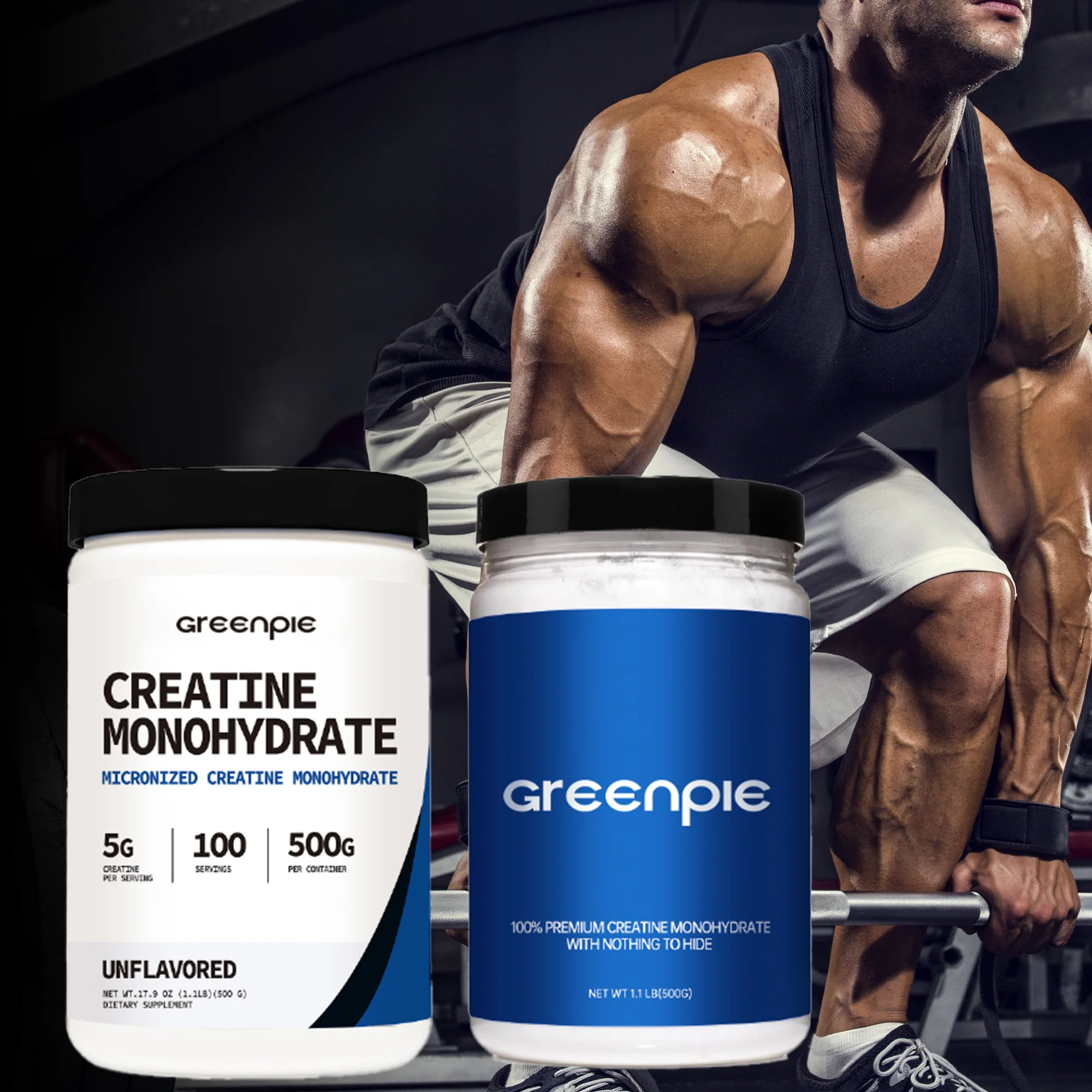 Greenpie Creatine Monohydrate Muscle builder Sport Supplements Pre Workout Micronized Creatine Monohydrates Powder