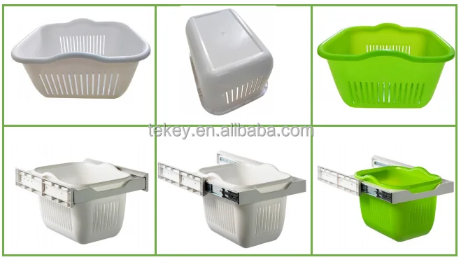 TEKEY factory hot sell high quality pull out plastic laundry hampers clothes basket storage basket