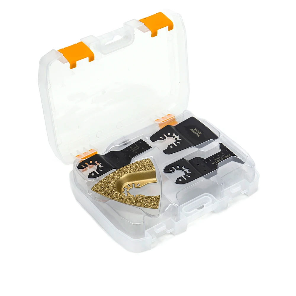 2024 new product Universal fit Quick Release Oscillated Multi Tool Carbide Saw Blade for wood and metal in Clear PVC carry box
