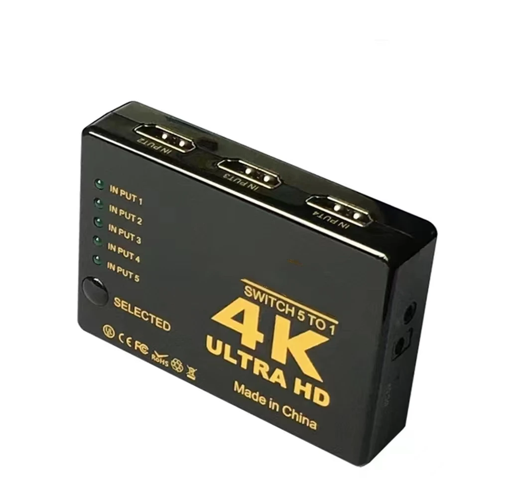 5 Port Amplifier Selector Remote Control HD 1080P Laptop Monitor TV Projector Conversion 4K H DMI Switcher