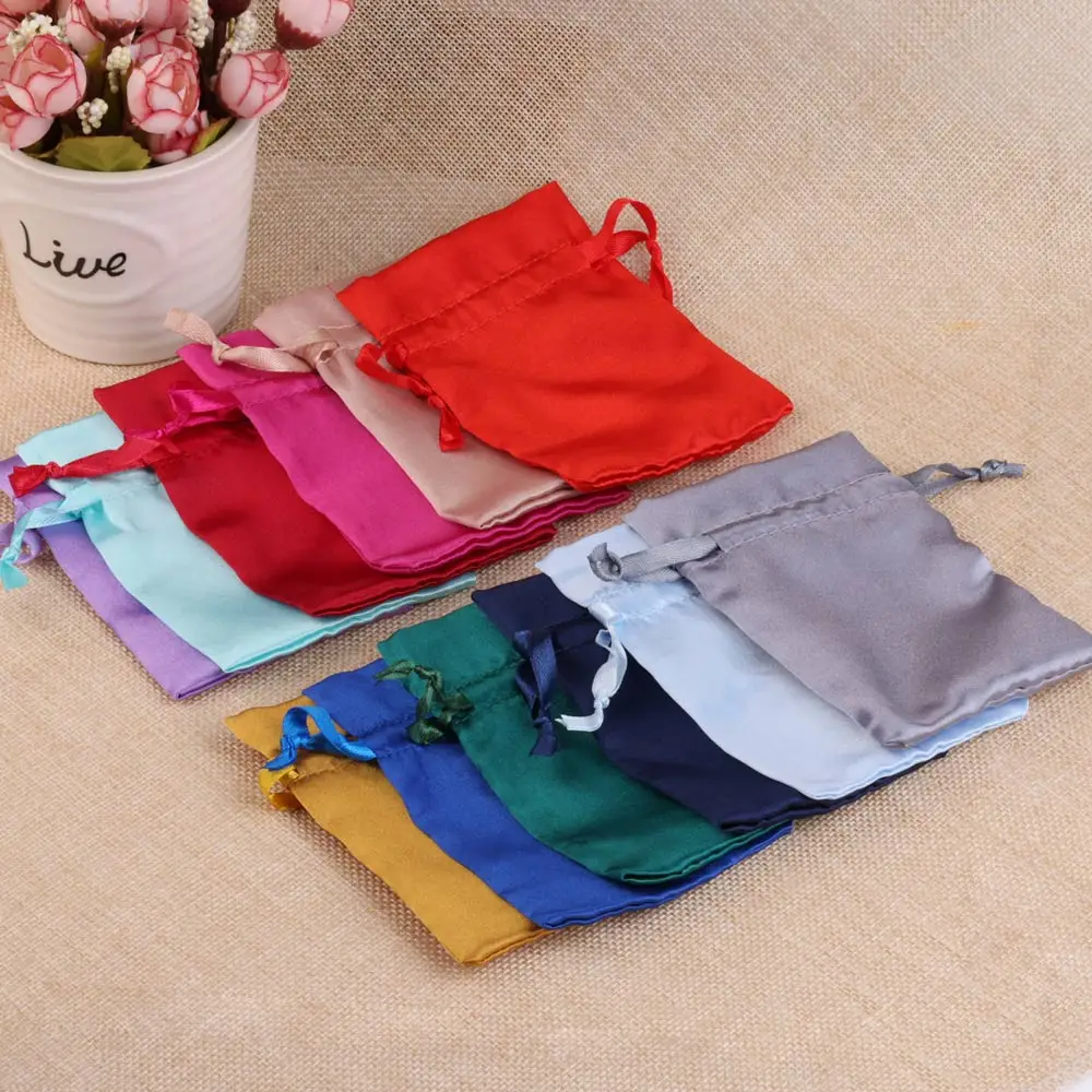 10*15CM Storage Silk Fabric Small Satin Bag For Jewelry Gift