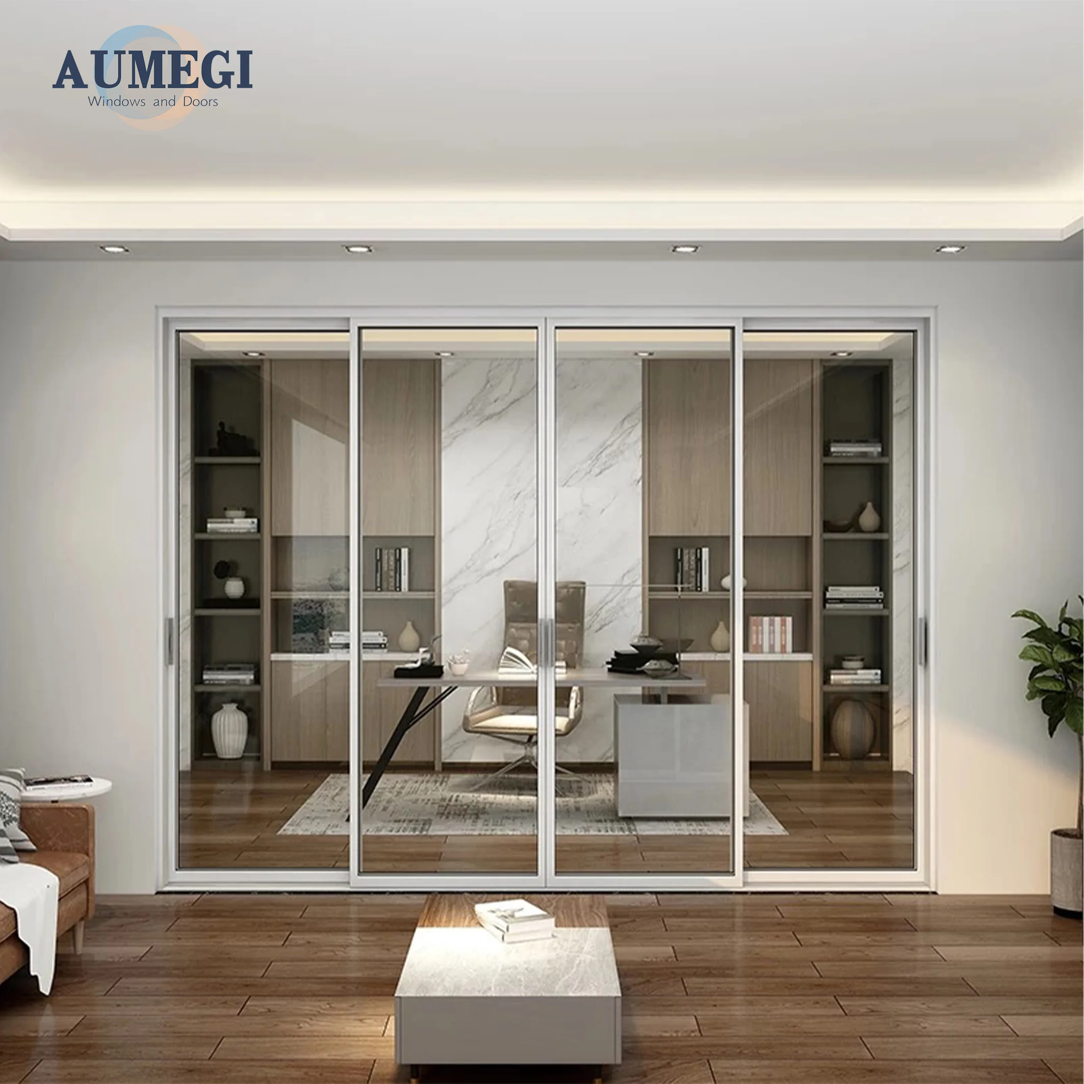 Aumegi Beautiful Design Security Sliding Door Sound Proof Slide Doors Design Aluminium Sliding Door