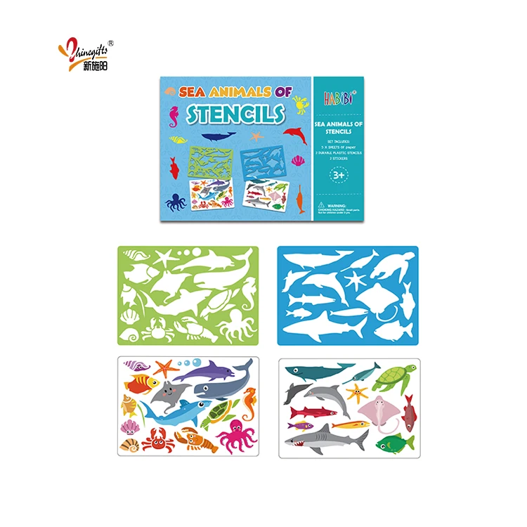 Educational Drawing Stencils Set Safe Non-toxic Plastic Stencil Template Kids Stencil Set Drawing