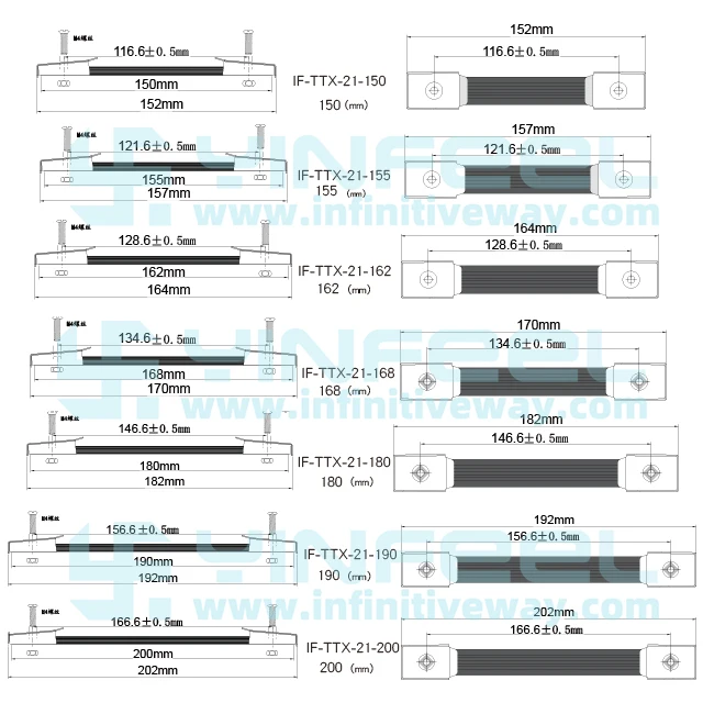 Manganese Steel Reinforced Stretchable Plastic Handle Model IF-TTX-21-150~200