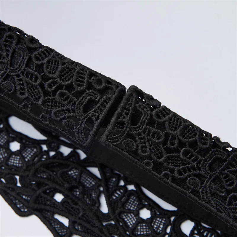 Customized High Quality Polyester Openwork Embroidery Designs Lace Fake Collar For Women Garment Accessories