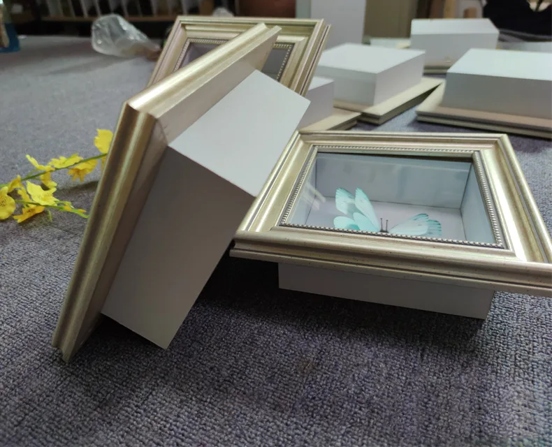 Пользовательские европейские бессмертные Цветочные фоторамки полые утолщенные рамки растения рамки сухого цветка хранения 3d Тени коробка фото fr