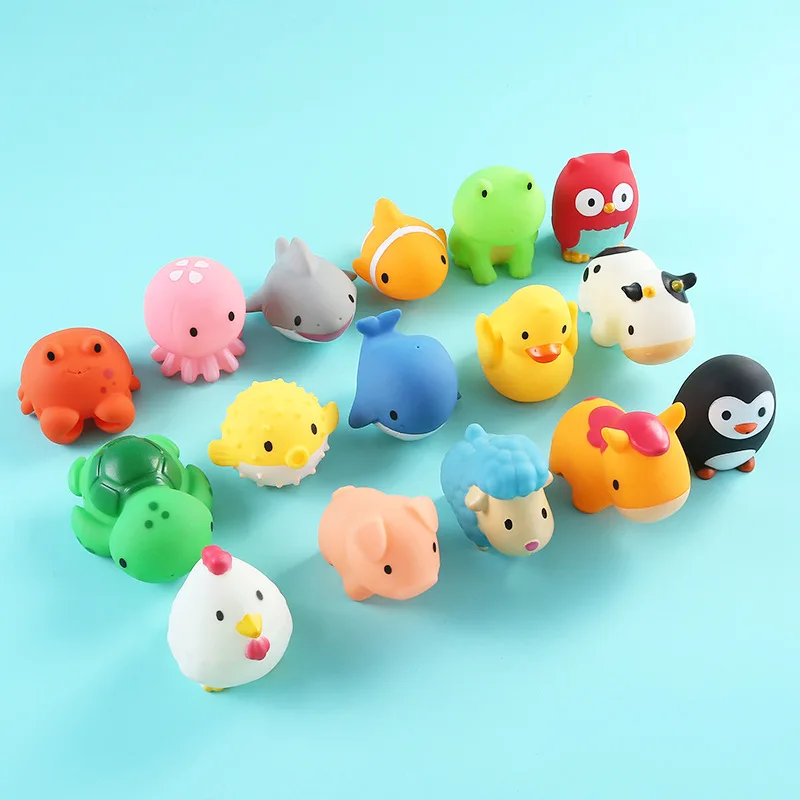 Suppliers ODM OEM Custom Made PU Rubber Squeeze Plush Duck Bath Baby Bath Toys Spray Water Baby Bathroom Toys