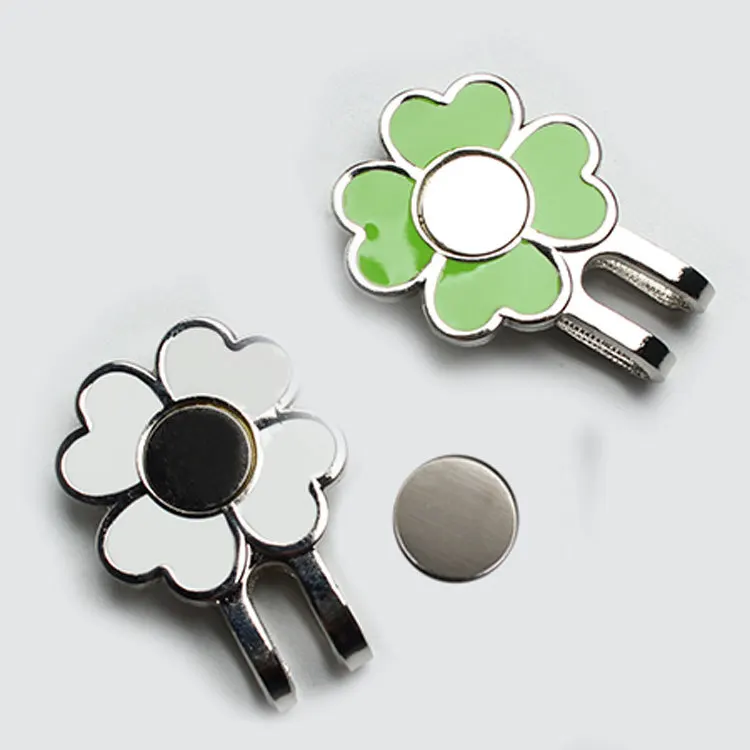 Lucky Clover Golf Hat Clip, Custom Golf Ball Marker with Magnetic, OEM Golf Magnetic Hat Clip