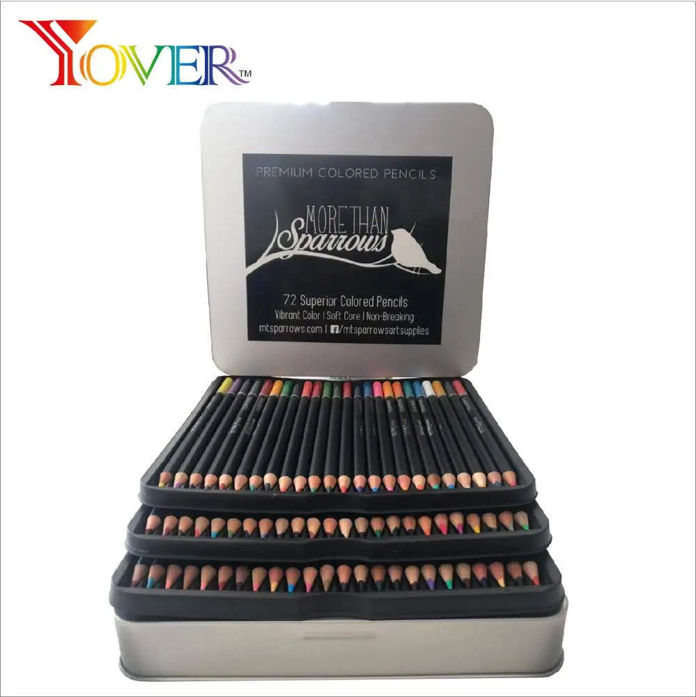 Amazon Hot Sale Tin Box packed 72pcs Color Pencil Set