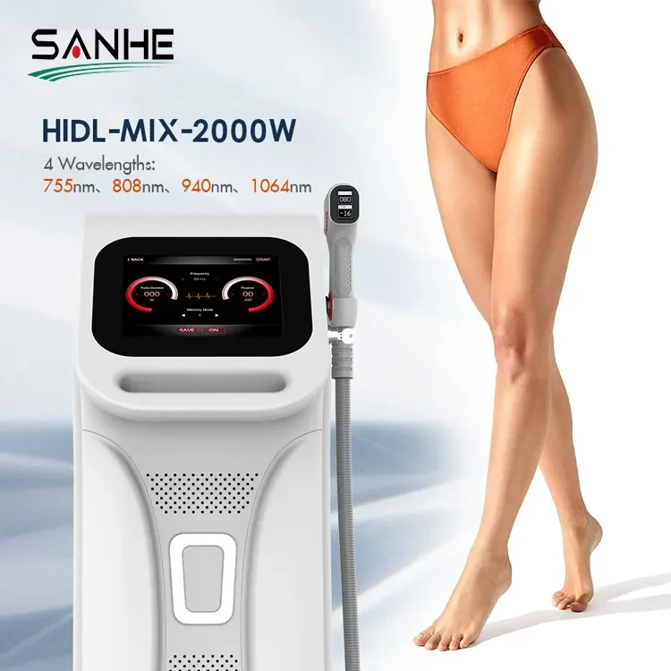 New Technology 4 Wavelength Diode Laser Machine Laser Handle Beauty Skin 2 Years Warranty-AU 755 808 940 1064 Diode Laser Hair