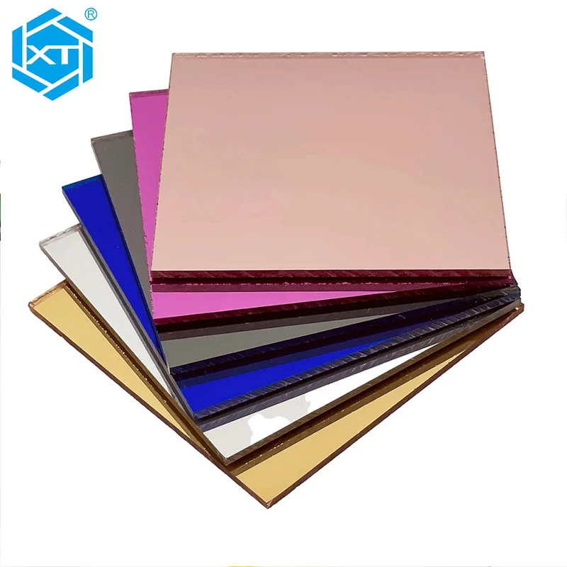 3mm Customized Laser Cut Two Way Rose Gold Mirror Acrylic Sheet