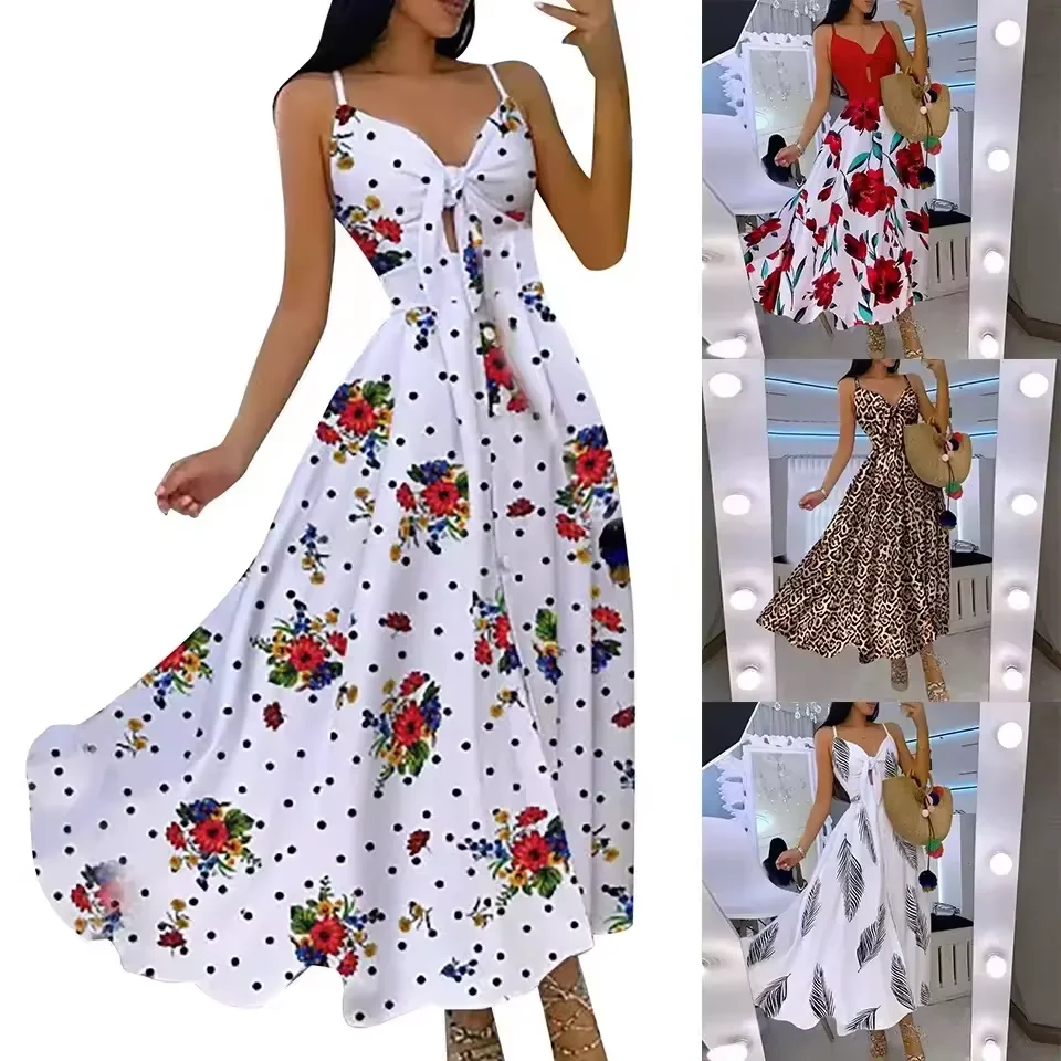 2024 New Fashion Sexy Tube New Beach Summer dress Elegant Ladies off Shoulder Flower Print women ladies casual dresses