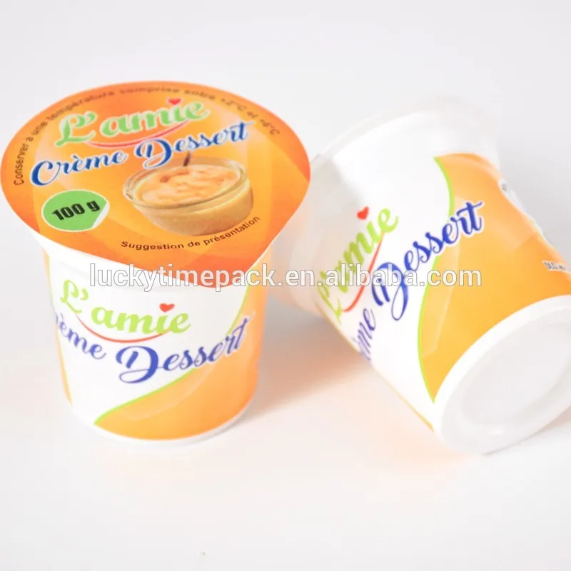 Lucky Time PP plastic yogurt cup with aluminum foil lid