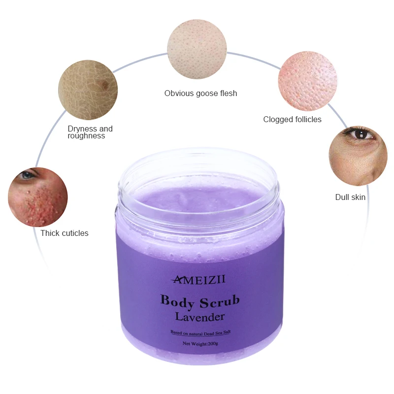 Amazon Top Seller Lavender Organic Body Scrub Exfoliants Vegan Organic Exfoliating Whitening Body Scrubs For Women Body Care