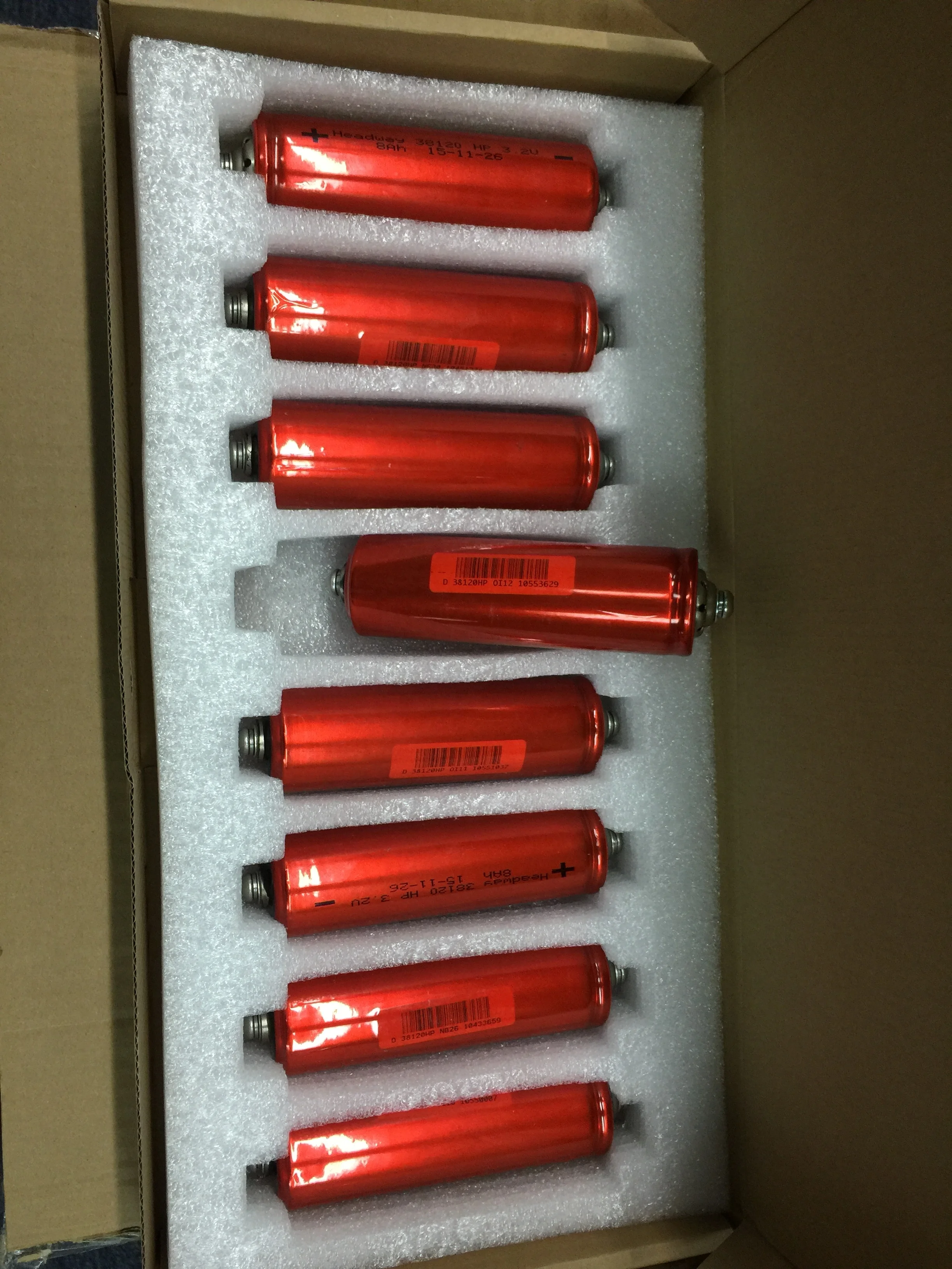 200A High Rate Headway  38120 Battery  3.2V   8Ah 38120HP Rechargeable LiFePO4 Battery