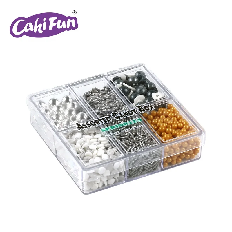 Cakifun, разноцветная Серебряная коробка для конфет, 2 мм, непарели, конфеты, Халяль, сертифицированные украшения для торта