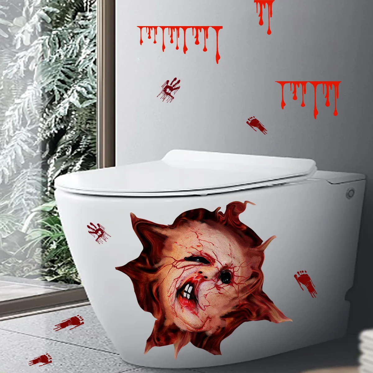  Halloween decoration halloween decor toilet stickers