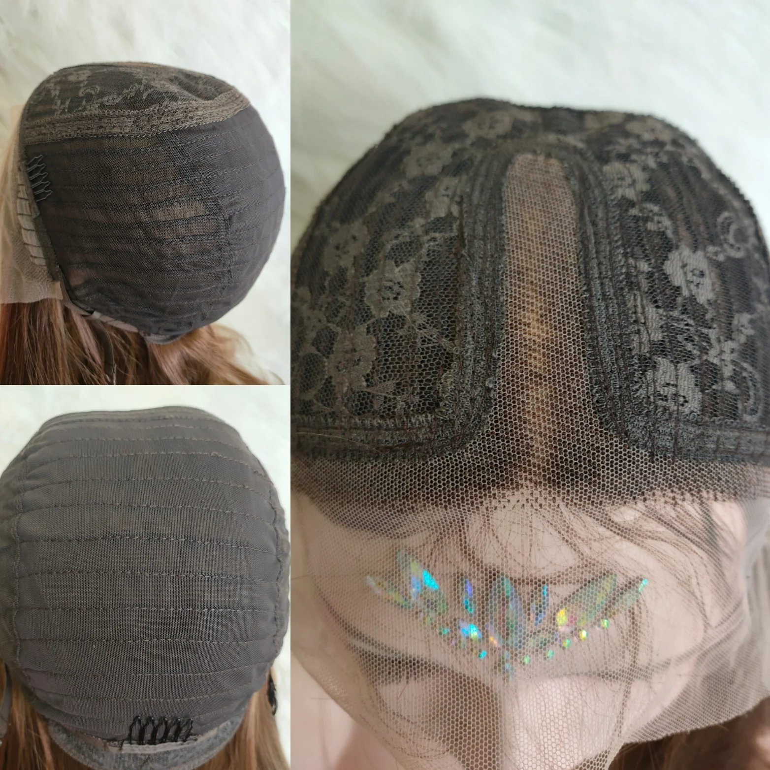 Mixed Two Color 12 Inches Synthetic Hair Wigs With Preplucked Hairline For Women Lace Front heat resistant synthetic wigs