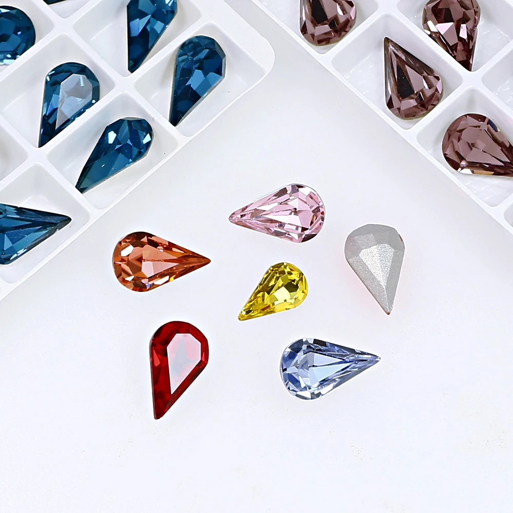 Dongzhou хрустальные каплевидные Стразы высокого качества без свинца небольшого размера K9 Необычные камни оптом для ювелирных изделий