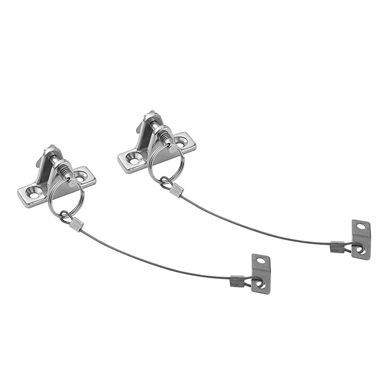 316 Stainless Steel Bimini Top 90 degree Deck Hinge with Quick Release Pin w/Drop Cam & Spring & Lanyard Prevents Loss