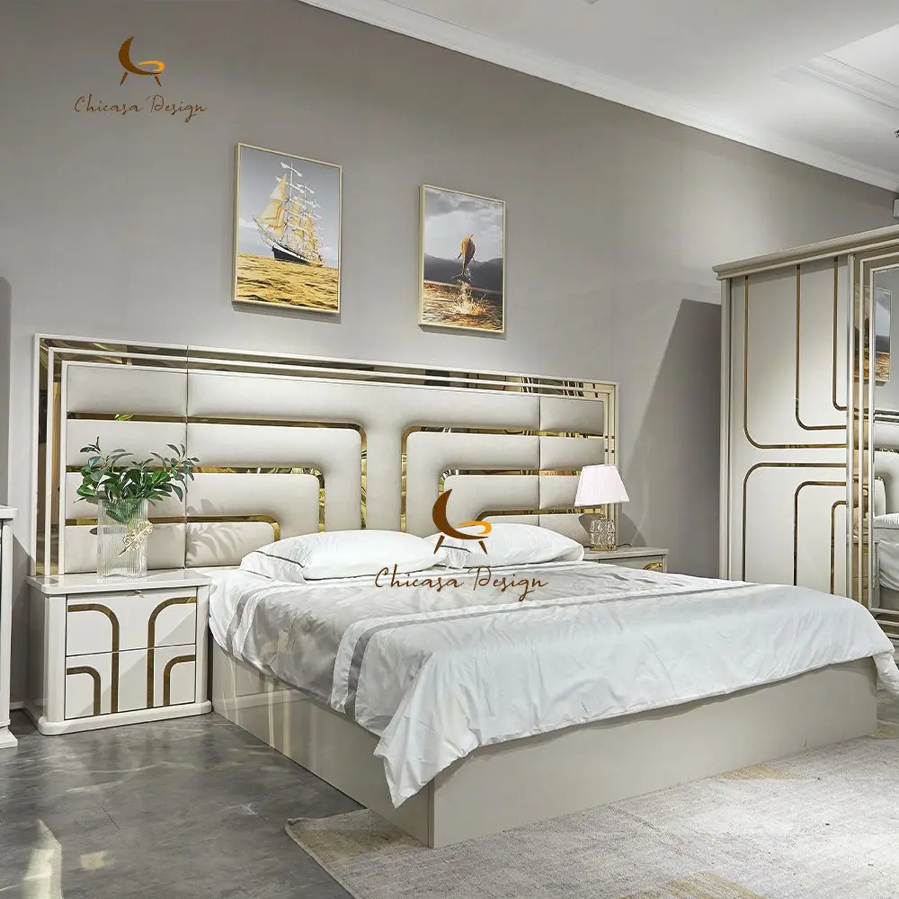 Hot Sale Bedroom Furniture Set Luxury King Size Bed Classic Wardrobe Bedroom Furniture