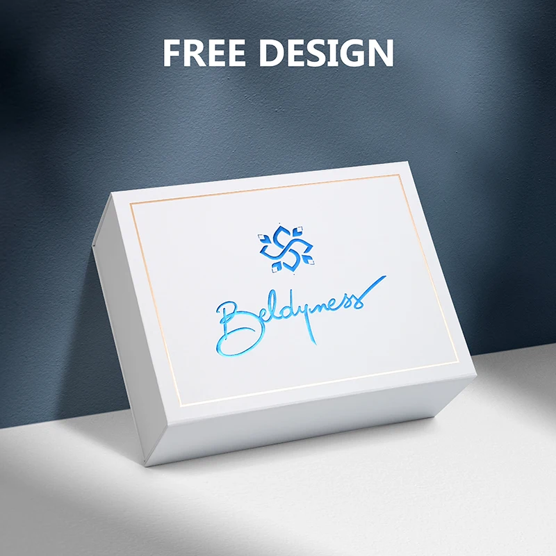 Customized Logo Luxury Folding Box Recycled Cardboard Paper Jewelry  Packing Collapsible Magnet Closed Gift Box Matt Lamination