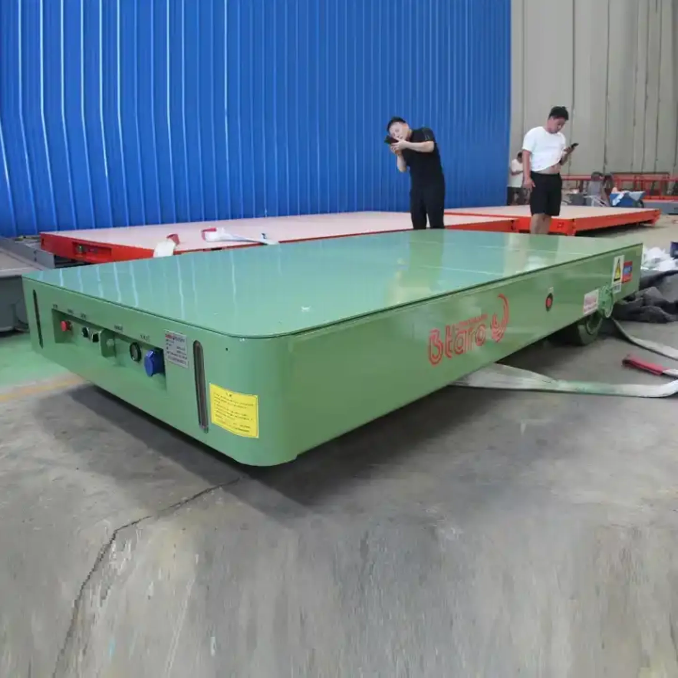 40Ton Electric transfer cart heavy duty flat trolley mobile material handling equipment warehouse workshop transport vehicle