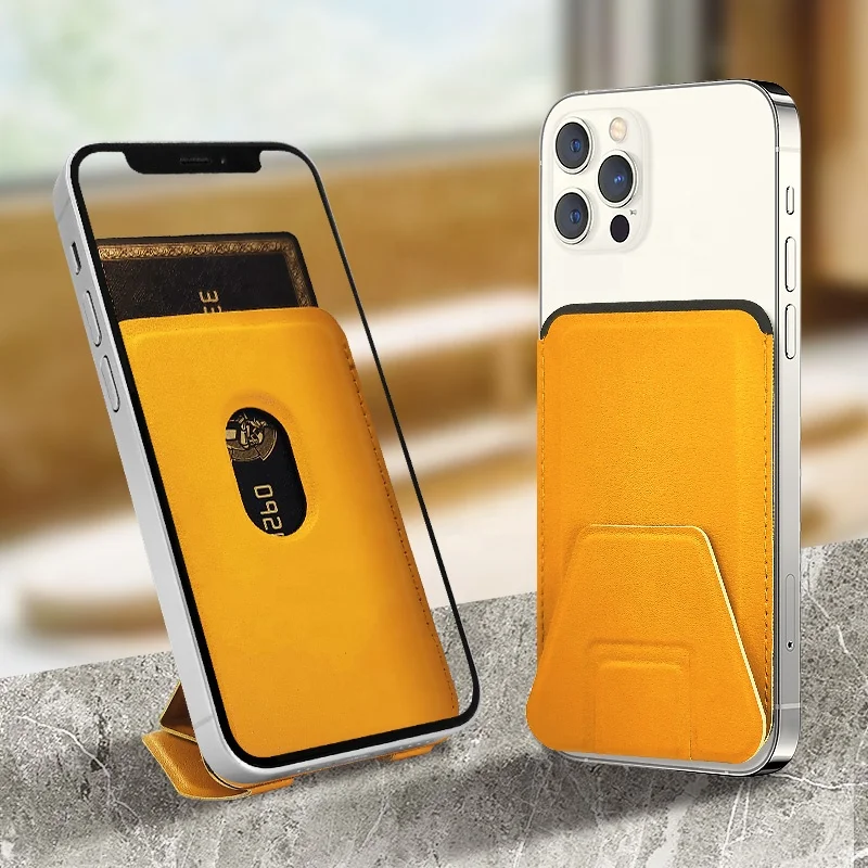 Custom PU Leather Phone Magnetic Card Holder Wallet For iphone 12