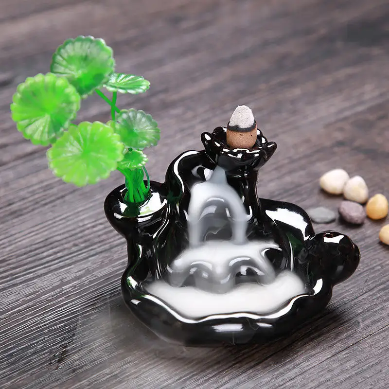 Wholesale cheap waterfall reflux incense burners ceramic incense burner brackets for home and office decoration