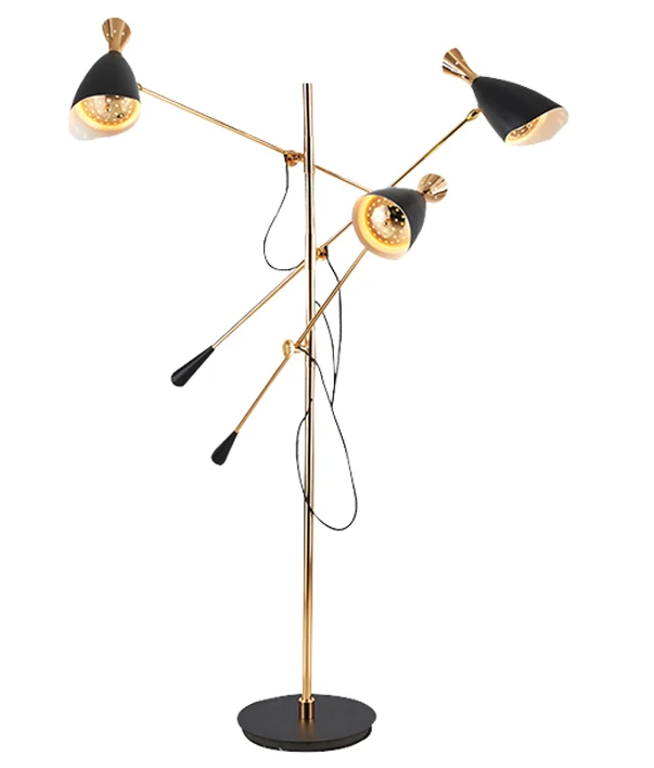 Нордическое украшение для дома черная медная Напольная Лампа в стиле ретро гостиной декоративная светодиодная лампа вертикальная с подставкой