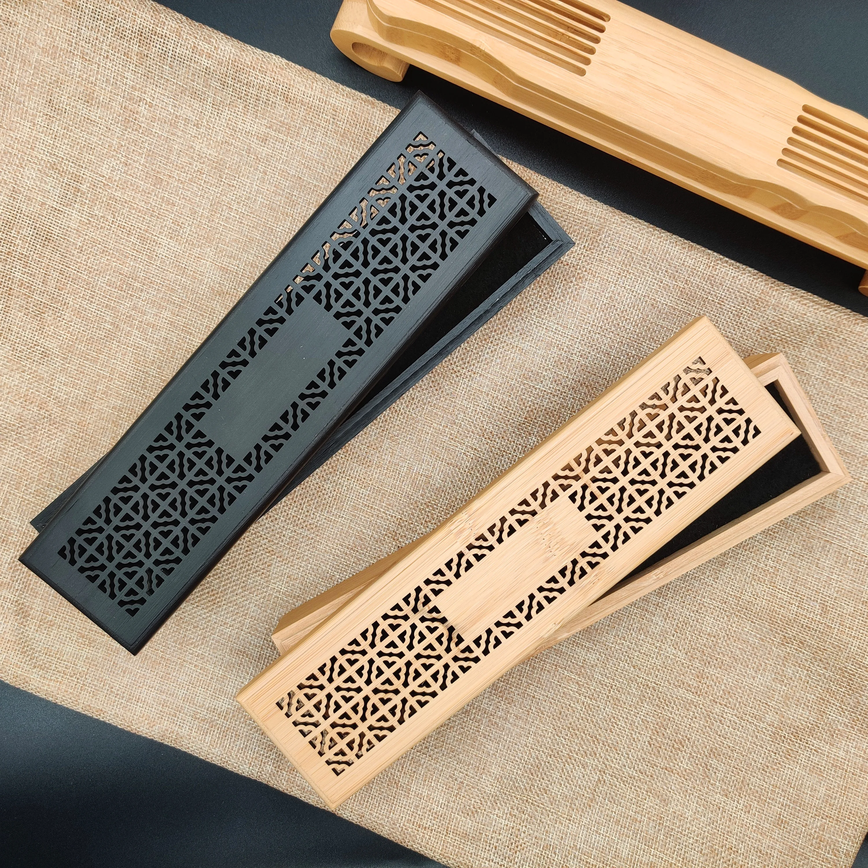 Buddhism Temple, room wood incense holder Incense box bamboo storage box