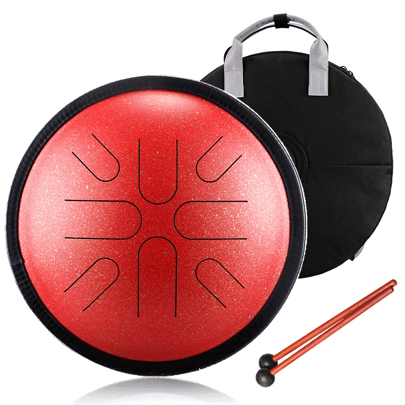 Hluru Tongue Travel Drum 10 Inch 8 Note Handpan Tank Drum Musical Instruments Japanese Mode Steel Drumset TA8